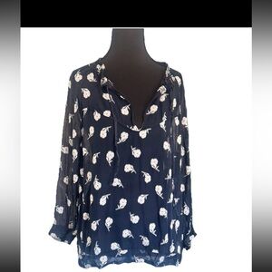 Rag & Bone Black Floral Blouse